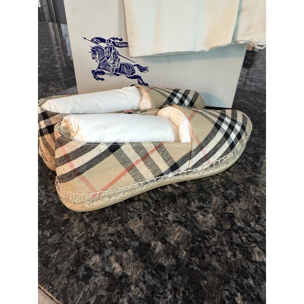 Burberry Check Mews Espadrilles NWB, Bag, Paperwork. Sz 38 7.5‎ Unisex Shoes - Picture 7 of 15